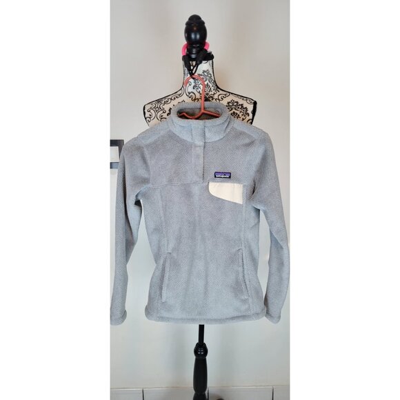 PATAGONIA Snap-T Polartec Fleece Pullover Gray/Pink Pockets Size XS - Picture 3 of 15